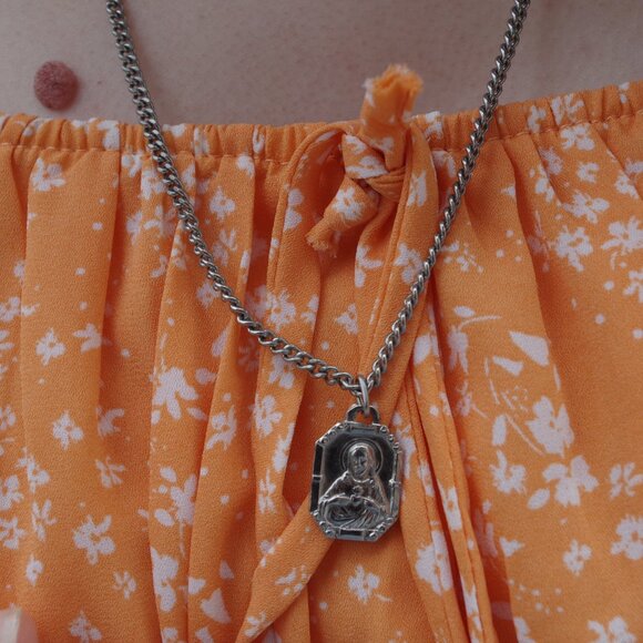 Italy Saint Christopher  Necklace Metal - Picture 1 of 9